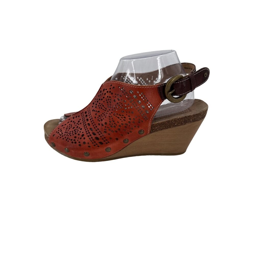 Pikolinos Benissa 868-9342 Womens Leather Peep-Toe Wedge Sandals Size 10 - Picture 2 of 9